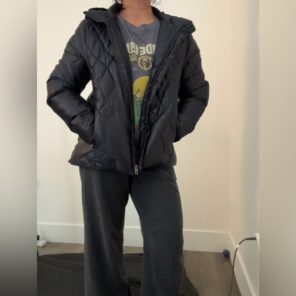 Cop.Copine Goldeneye Puffer Jacket Navy Diamond Quilted Designer - Picture 12 of 12